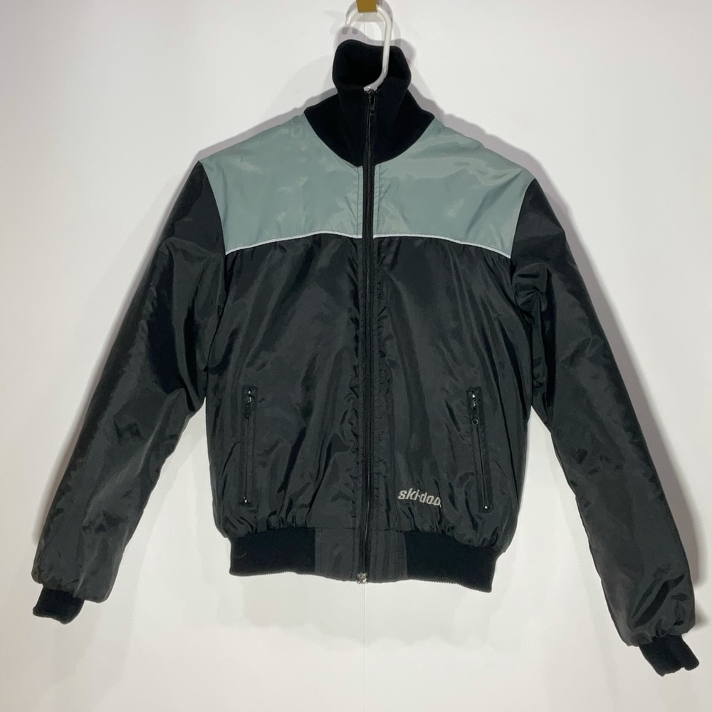 Ski-Doo Coat, Bombardier Vetements Sportswear, black grey quilted lined, 16 Boy